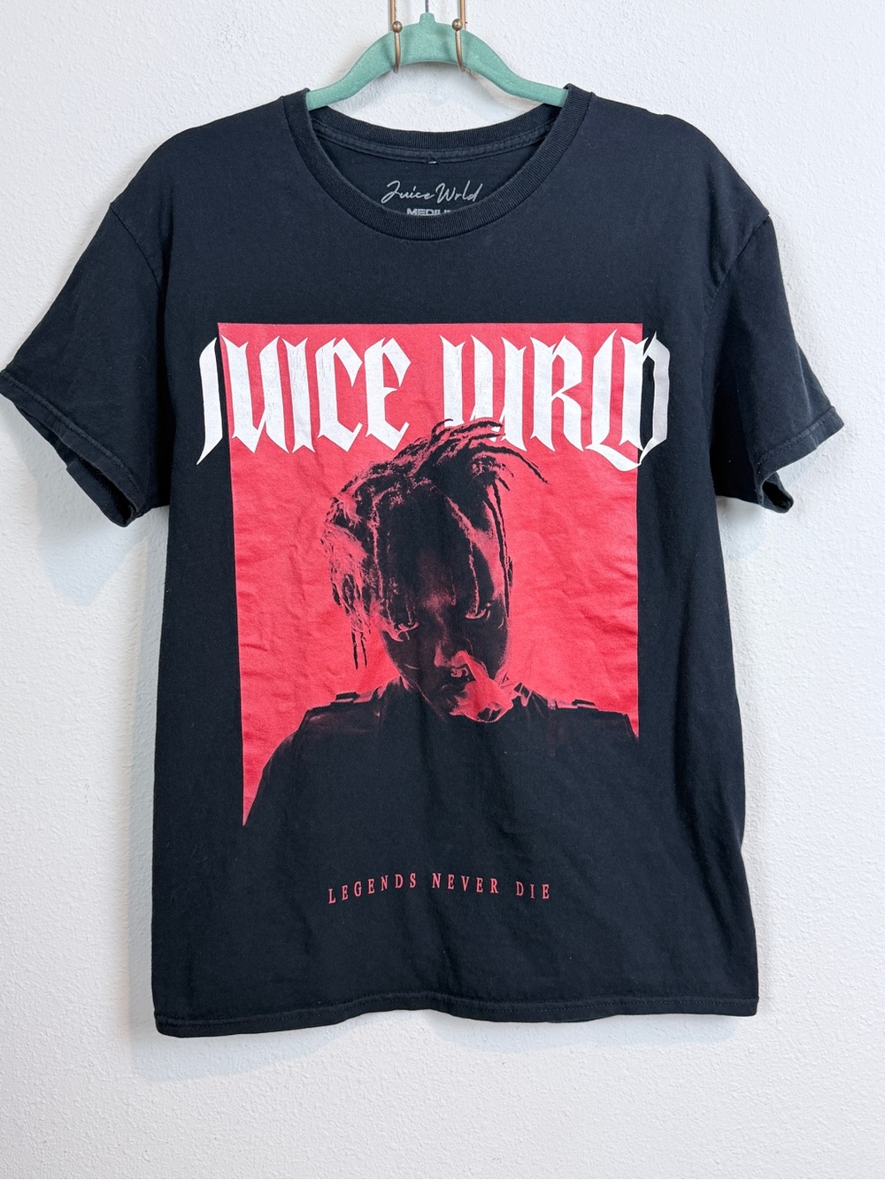 Juice Wrld Legends Never Die Black & Red Graphic Tee M